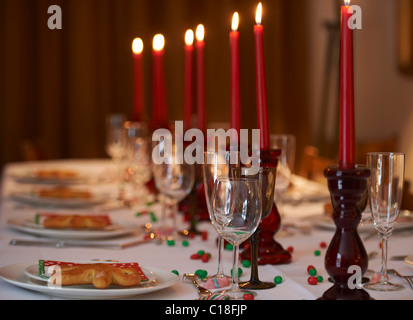 Christmas table set Stock Photo