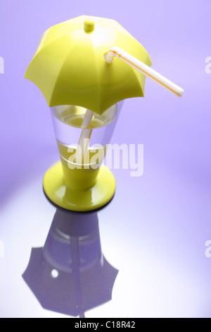Plastic umbrella straw cup Stock Photo