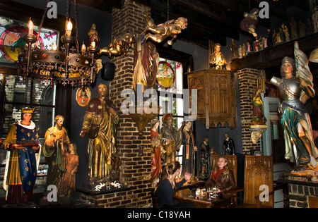 Antwerp bar Het Elfde Gebod The Eleventh Commandment 400 sacred images 16th century Cathedral Café Belgium Stock Photo