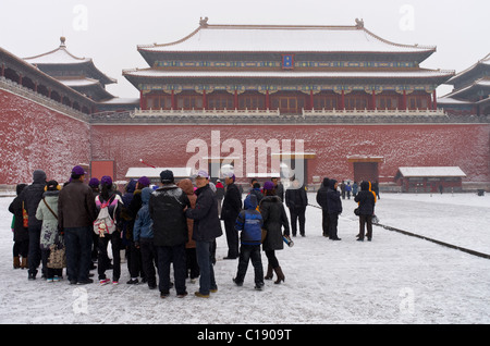 The Meridian Gate.The Forbidden City in Winter. Beijing. China Stock Photo