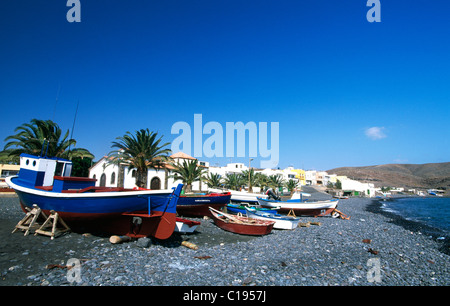 Fishing boats in La Lajita, Fuerteventura, Canary Islands, Spain, Europe Stock Photo