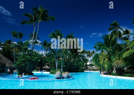 Swimming pool, Melia Caribe Tropical Hotel in Playa Bavaro, Punta Cana, Dominican Republic, Caribbean Stock Photo