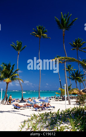 Palm beach Playa Bavaro, Punta Cana, Dominican Republic, Caribbean Stock Photo
