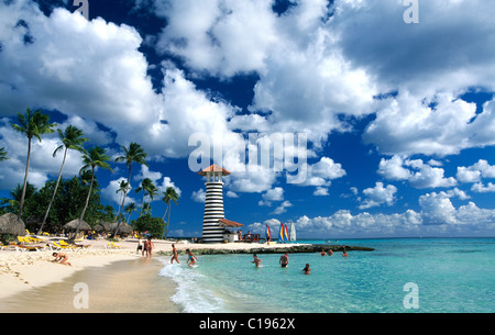 Palm beach in Bayahibe, Dominican Republic, Caribbean Stock Photo