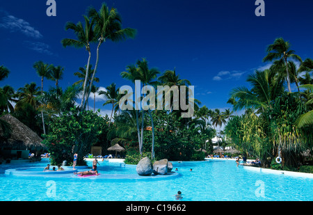 Swimming pool, Melia Caribe Tropical Hotel in Playa Bavaro, Punta Cana, Dominican Republic, Caribbean Stock Photo