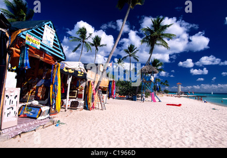 Palm beach in Bayahibe, Dominican Republic, Caribbean Stock Photo