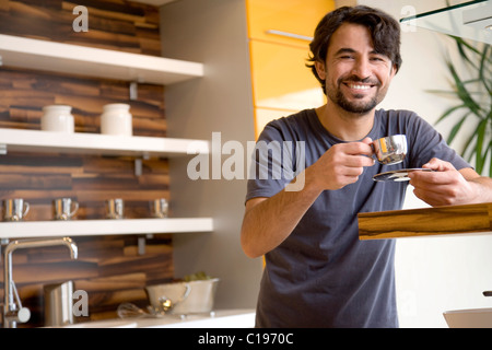 Man drinking coffee Stock Photo