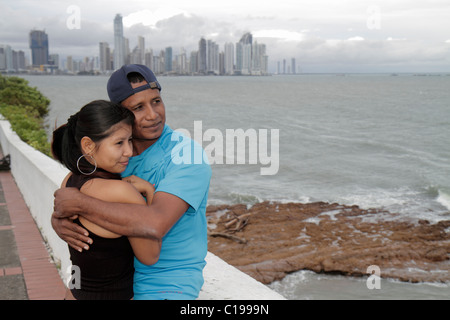 Panama,Latin,Central America,Panama City,Casco Viejo,San Felipe,Plaza de Francia,Las Bovedas,Bahia de Panama,Pacific Ocean,water,waterfront promenade, Stock Photo