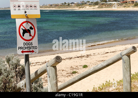 Beach regulations sign , Mandurah Western Australia Stock Photo