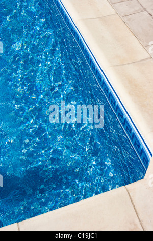 Corner of outdoor swimming pool in Cyprus Stock Photo