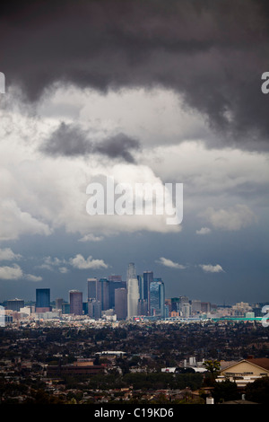 LA skyline from Baldwin Hills, Los Angeles County, California, United States of America Stock Photo