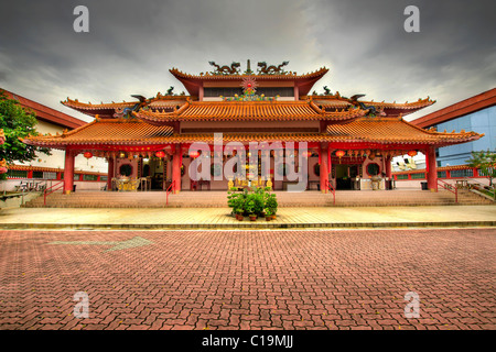 Chinese Taoist Temple Paved Main Square in Singapore Stock Photo