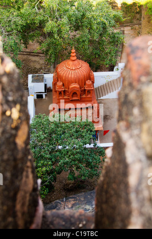 High angle view of a temple in a fort, Jhansi Fort, Jhansi, Uttar Pradesh, India Stock Photo