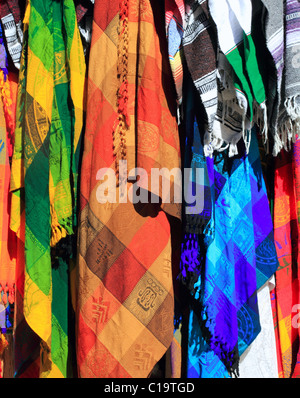 beautiful colorful Mexican serape fabric handcrafted Stock Photo