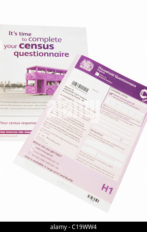 UK census form questionnaire 2011 for filling in Stock Photo