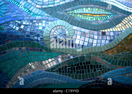 Shades of blue mosaic pattern Stock Photo