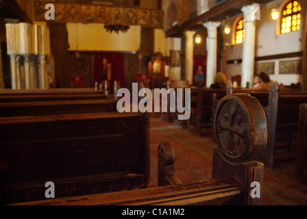 The Churches, streets and cemeteries of Coptic Cairo, the oldest  inhabited area of Cairo, where the Holy family took refuge. Stock Photo