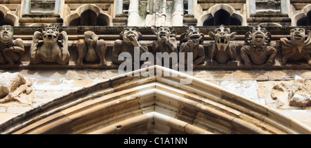 York Minster Grotesques above the south entrance, Yorkshire, England Stock Photo