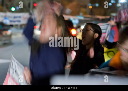 Protest calling for revenge following the funeral of the Fogel family murdered Friday in Itamar. Jerusalem, Israel. 13/03/2011. Stock Photo