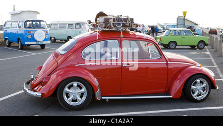 Volkswagen Close-up   Vintage Vw Beetle Vehicles   Old Volkswagen Motor cars   Stock Photo