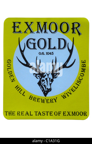 Exmoor Gold Ale bottle label - date unknown. Stock Photo