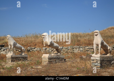 Naxian lion statues, Terrace of the Lions, Delos, Cyclades Islands ...