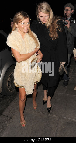 Geri Halliwell arriving at The Punchbowl pub in Mayfair for drinks with a female friend. Geri stayed inside the pub for two Stock Photo