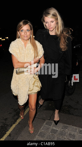 Geri Halliwell arriving at The Punchbowl pub in Mayfair for drinks with a female friend. Geri stayed inside the pub for two Stock Photo