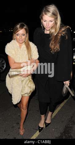 Geri Halliwell arriving at The Punchbowl pub in Mayfair for drinks with a female friend. Geri stayed inside the pub for two Stock Photo