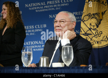 General Colin Powell  attends a luncheon the National Press Club where his wife Alma Powell,Chair and Board of Director of Stock Photo