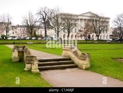 Queen's Hotel, Cheltenham, Gloucestershire, England, UK.  Seen from Imperial Gardens. Stock Photo