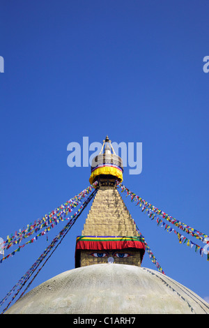 Boudhanath Stupa, ancient holy Buddhist site and UNESCO World Heritage Site, Kathmandu, Nepal, Asia Stock Photo