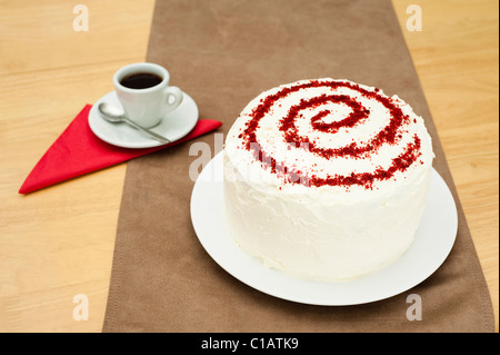 Homemade Red Velvet Cake Stock Photo