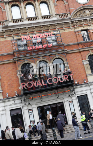 Portrait image of Royal Court theatre in Sloane Square. Stock Photo