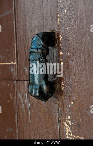 Tradtional door and door knockers in Ronda Spain Stock Photo