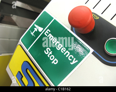Emergency stop button Stock Photo