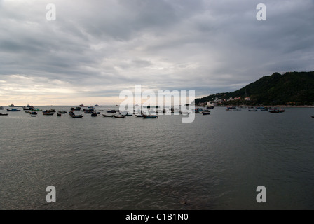 Overcast day at Vung Tau beach Vietnam Stock Photo