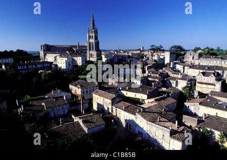 France, Gironde, Saint Emilion, village seen from la Tour du Roi Stock Photo