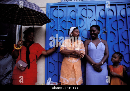 France, French Guiana (overseas department), Rue du General de Gaulle (main street of the town) Stock Photo