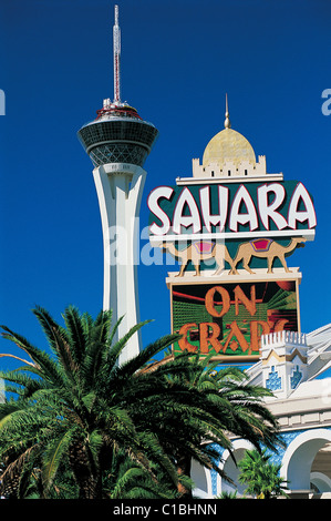 United States, Nevada, Las Vegas, Sahara Casino Hotel Stock Photo