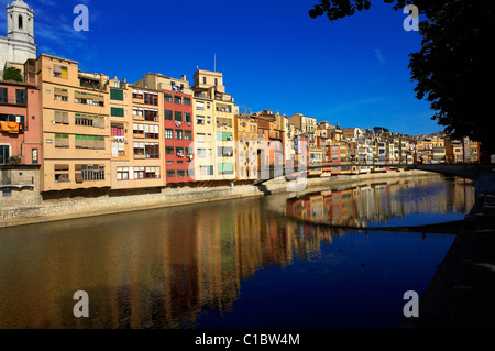 Houses in Girona. Catalonia. Spain. Stock Photo
