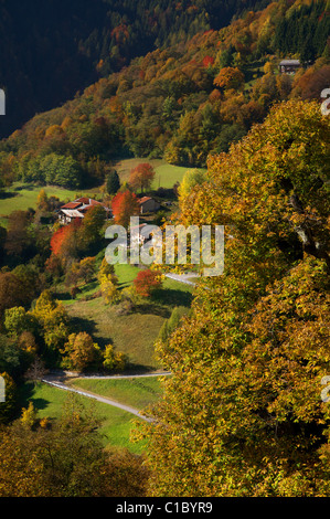 Roncegno village, Lagorai range, Valsugana valley, Trentino Alto Adige, Italy, Europe Stock Photo