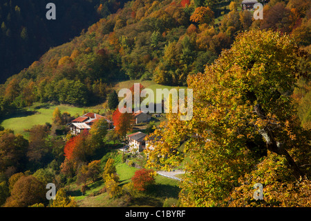 Roncegno village, Lagorai range, Valsugana valley, Trentino Alto Adige, Italy, Europe Stock Photo