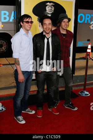 Chris Hesse, Doug Robb and Dan Estrin of Hoobastank Los Angeles Premiere of 'Observe and Report' held at the Mann's Chinese Stock Photo