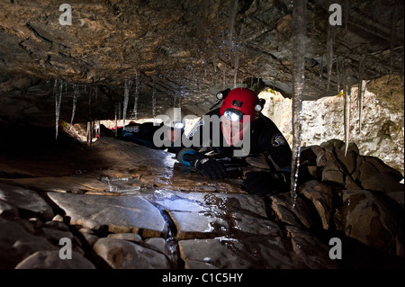 Potholing in caves near Ingleborough Stock Photo - Alamy