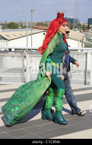 people dressed as cosplay characters at romics trade show in rome 2010 Stock Photo