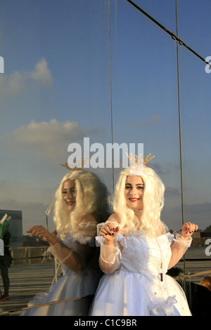 people dressed as cosplay characters at romics trade show in rome 2010 Stock Photo