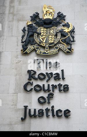General View gv of the Royal Courts of justice or High Court on The Strand, London, England. Stock Photo