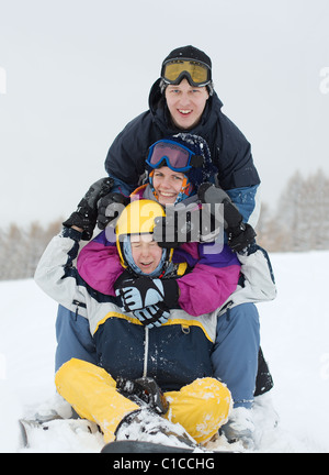 Group of young skiers having fun Stock Photo