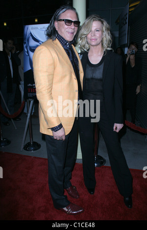 Mickey Rourke and Kim Basinger,  World Premiere of 'The Informers' held at the Arclight Theater - Arrivals Hollywood, Stock Photo